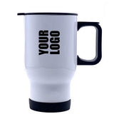 Personalised Double wall Stainless Steel travel mug (White)