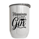 Personalised  Double wall Stainless Steel Gin Tumbler (White)