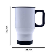 Personalised Double wall Stainless Steel travel mug (White)