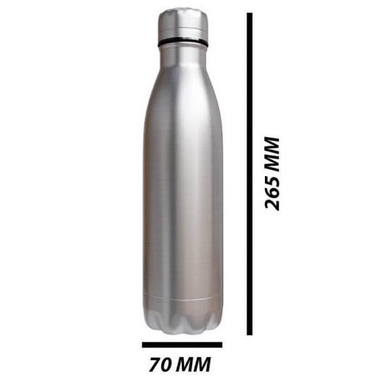 Personalised  Double wall Stainless Steel 500ml water bottle (Silver)