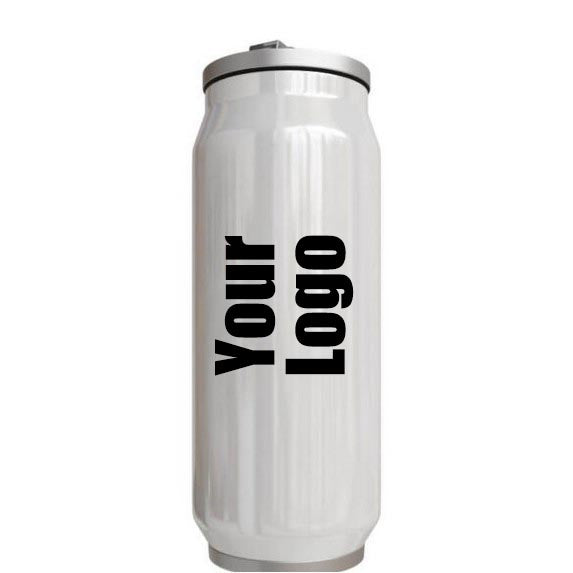 Personalised  Double wall Stainless Steel 400ml Can (White)