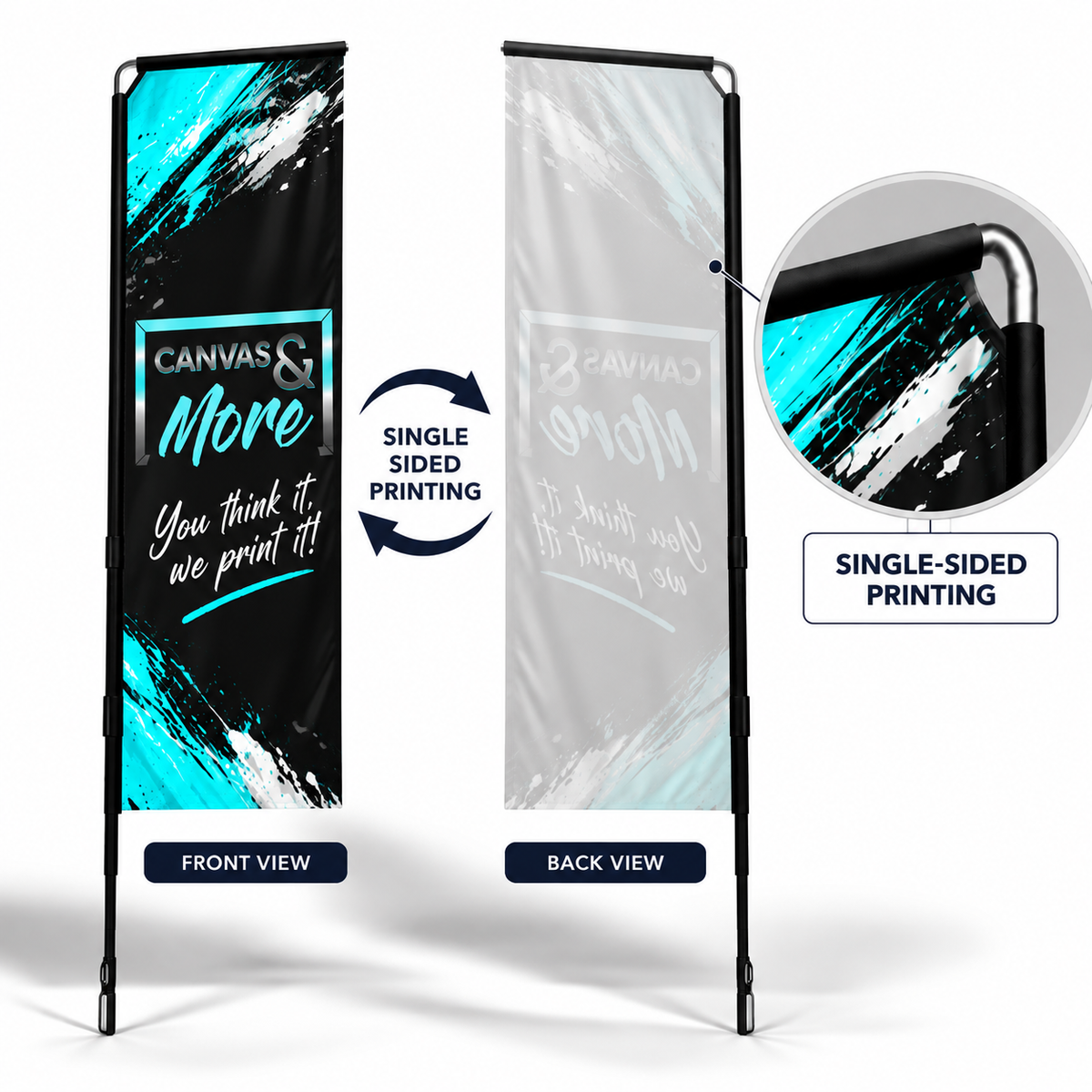 Telescopic Banner Flag -  Single-Sided Print