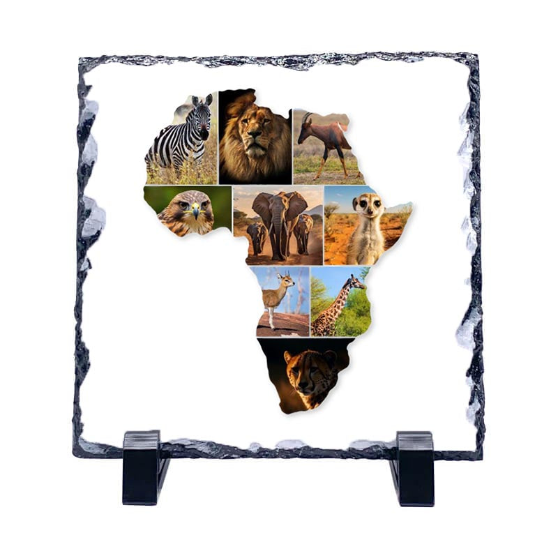 African Map Photo Collage on  Acrylic, Slate, Mug or Magnet (9 Photos)
