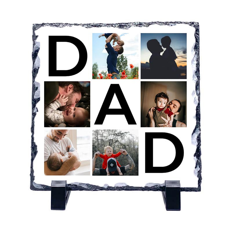 DAD Photo Collage on SQUARE Acrylic, Slate, Mug or Magnet