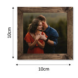 Square Virtual Framed Photo Magnets Set of 9 (Dark Wood Look-alike)