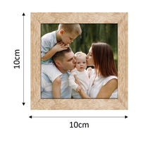 Square Virtual Framed Photo Magnets Set of 9 (Light Wood Look-alike)
