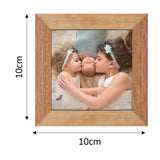 Square Virtual Framed Photo Magnets Set of 9 (Medium Wood Look-alike)