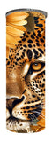 Wildlife - Sunflower Lepard Design on Tumbler, Can, Flask, or Water bottle