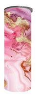 Marble - Seamless Pink & Gold Design on Tumbler, Can, Flask, or Water bottle