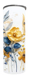 Flowers - 3D Yellow Flower Design on Tumbler, Can, Flask, or Water bottle