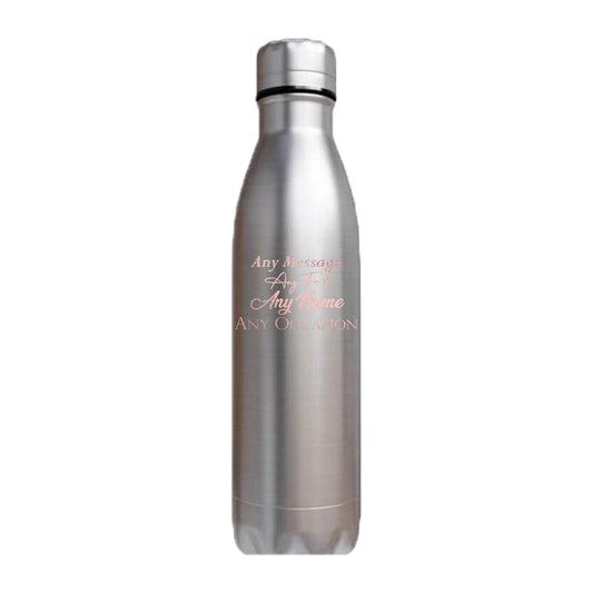 Personalised  Double wall Stainless Steel 500ml water bottle (Silver)