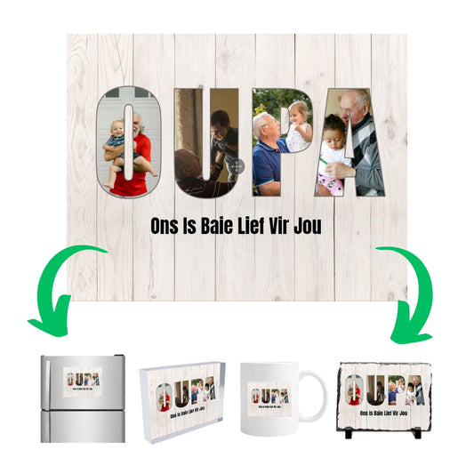 OUPA Photo Collage on Acrylic, Slate, Mug or Magnet (4 Photos)