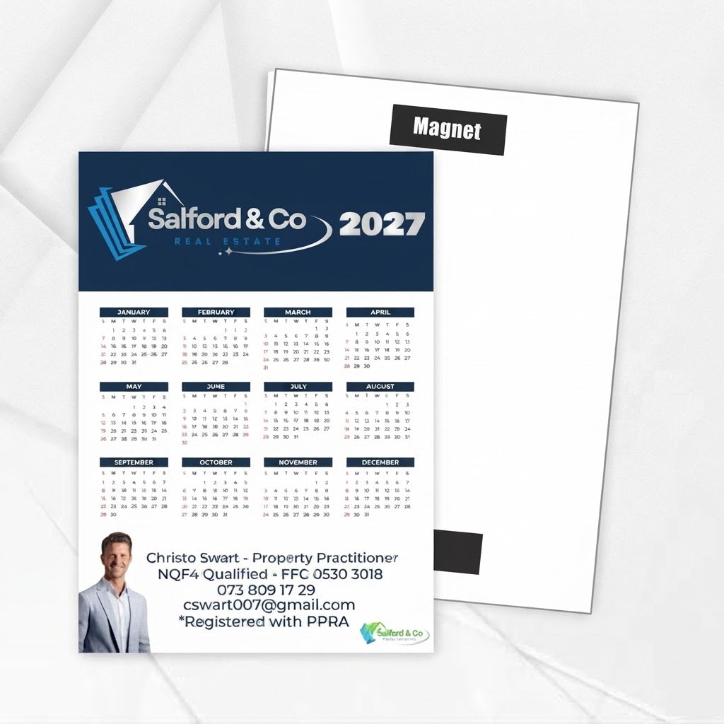 Branded Magnetic Fridge Calendars (Various sizes | cardboard with magnets)