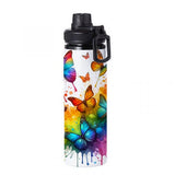 Butterflies - Rainbow Design on Tumbler, Can, Flask, or Water bottle