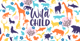 Kids - Wild Child Design on Tumbler, Can, Flask, or Water bottle