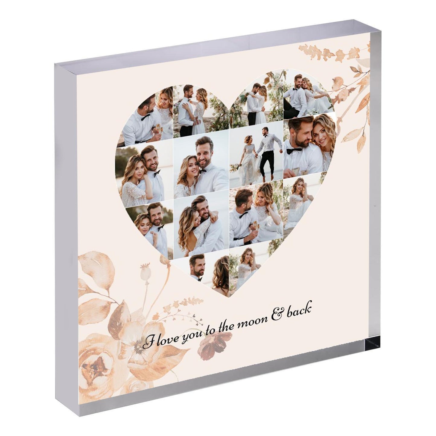 Heart  Photo Collage on  Acrylic, Slate, Mug or Magnet (14 Photos)