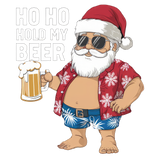 Ho Ho Hold My Beer Christmas Men's Black T-Shirt (round neck) - Printed