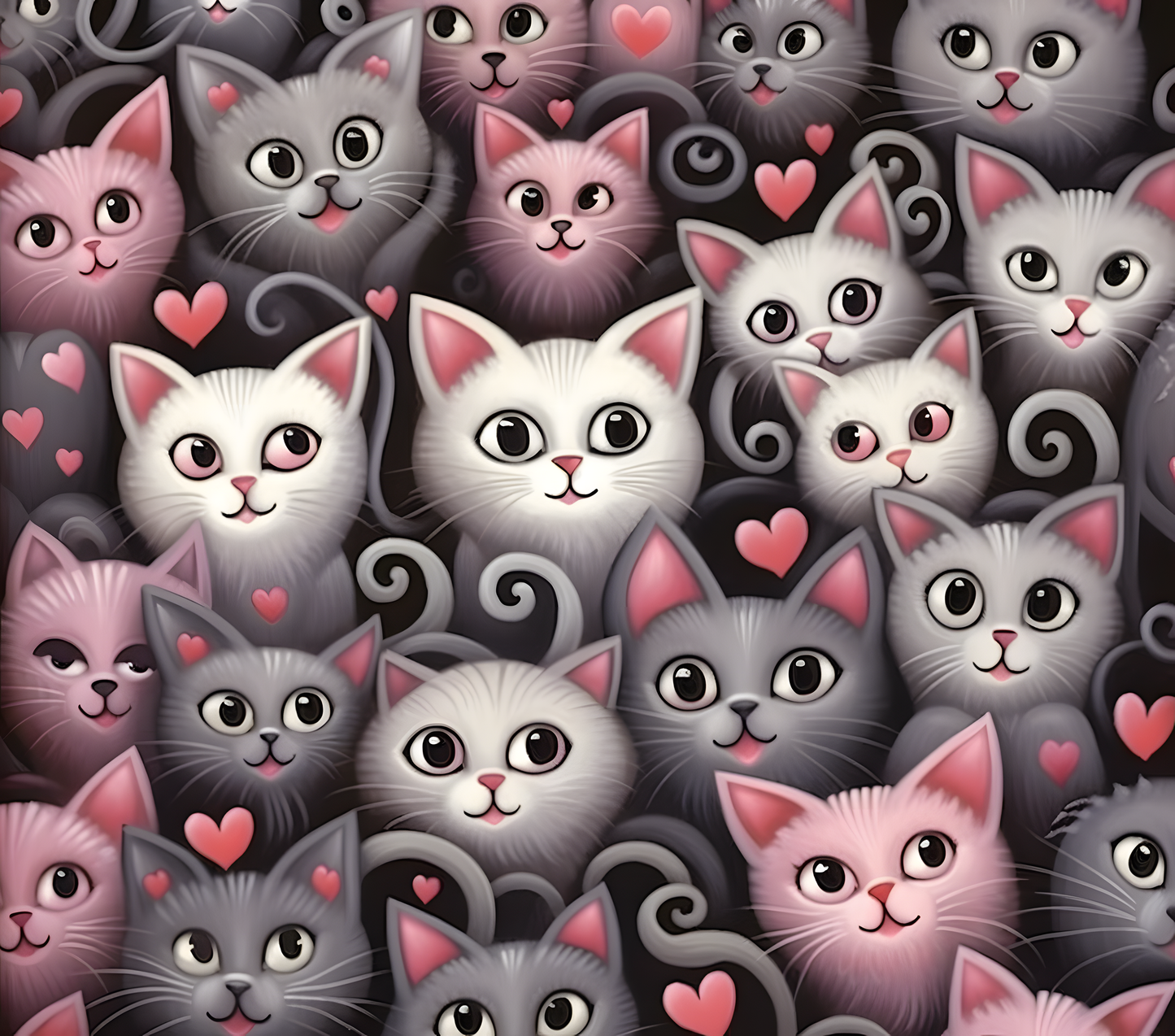 Cats - Kitty Love Design on Tumbler, Can, Flask, or Water bottle