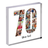 Personalised Number Photo Collage on Acrylic, Slate, Mug or Magnet (15 Photos) 70th BIRTHDAY