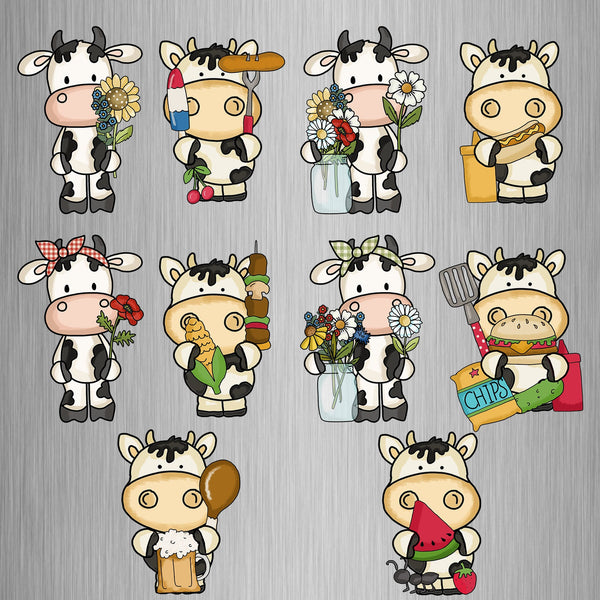 Cow (2) Fridge Magnets - (10 PER PACK) (UK)