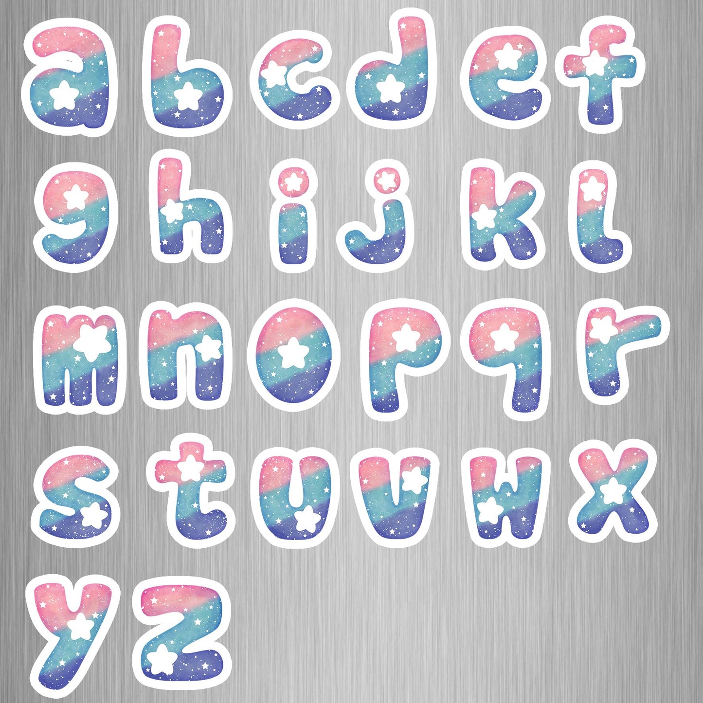 Milky Way Alphabet Lower Case Photo Fridge Magnets - (26 PER PACK)