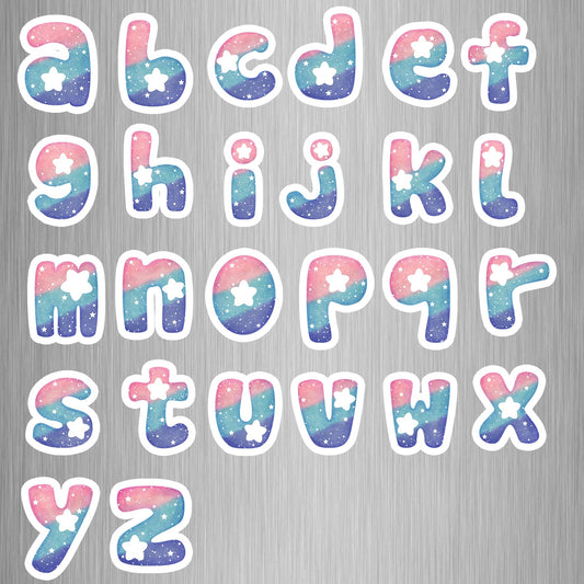 Milky Way Alphabet Lower Case Photo Fridge Magnets - (26 PER PACK)