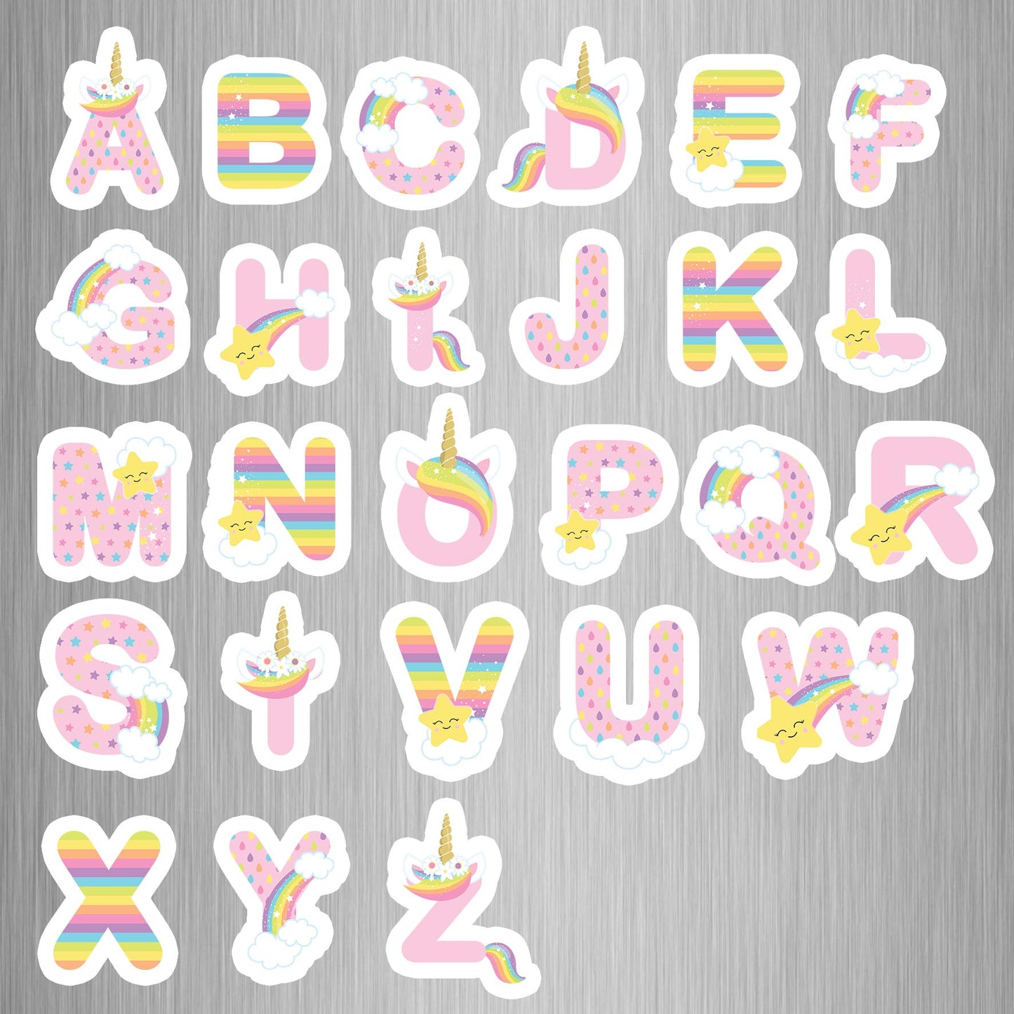 Unicorn Alphabet Fridge Magnets - (26 PER PACK)