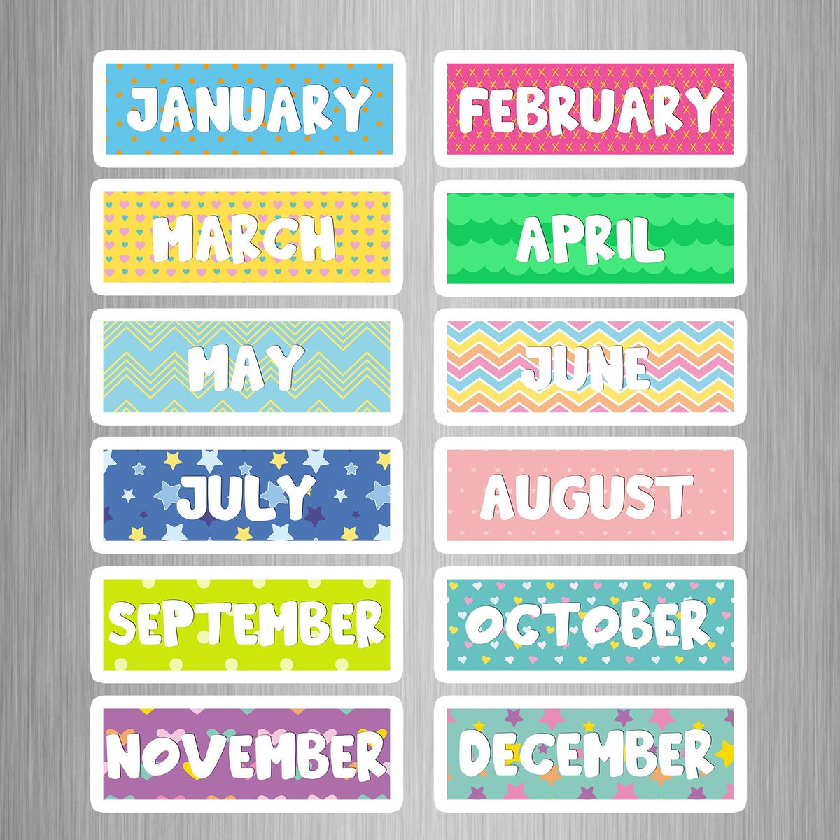 Months of the Year Photo Fridge Magnets - (12 PER PACK) (UK) – Canvas ...