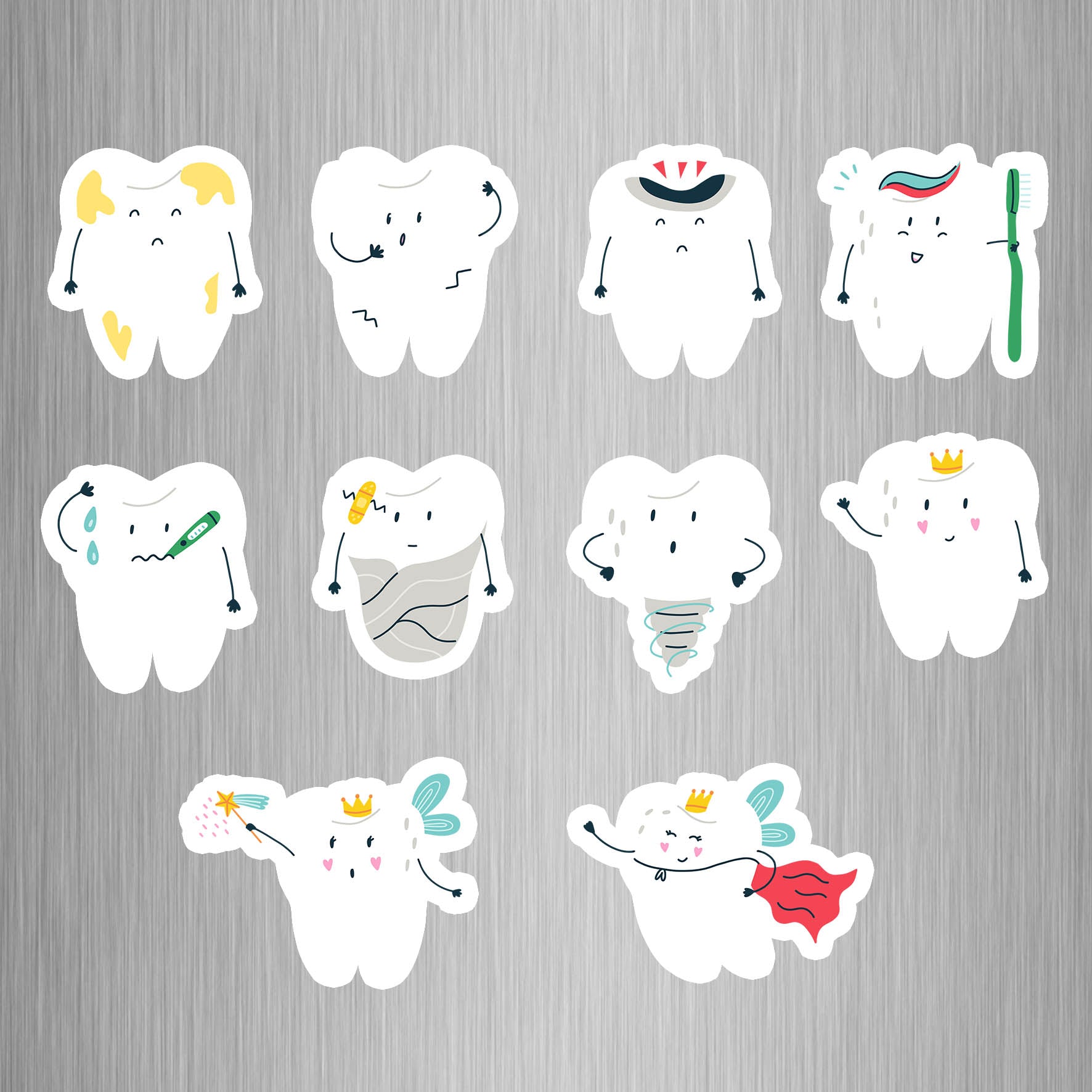 Tooth Caracters Fridge Magnets - (10 PER PACK) – Canvas & More