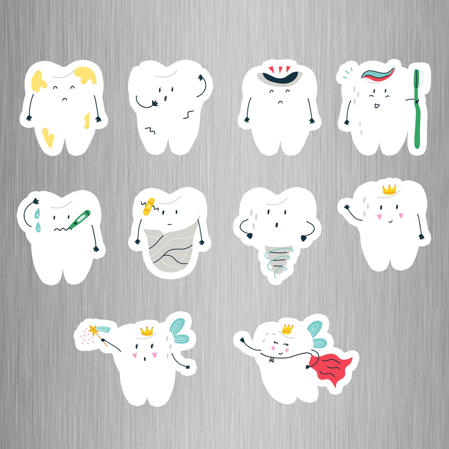 Tooth Caracters Fridge Magnets - (10 PER PACK)
