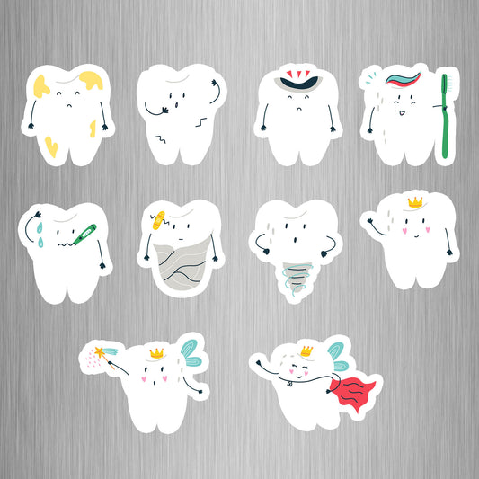 Tooth Caracters Fridge Magnets - (10 PER PACK)