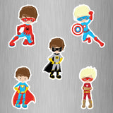 Super Hero Boys Fridge Magnets - (5 PER PACK)
