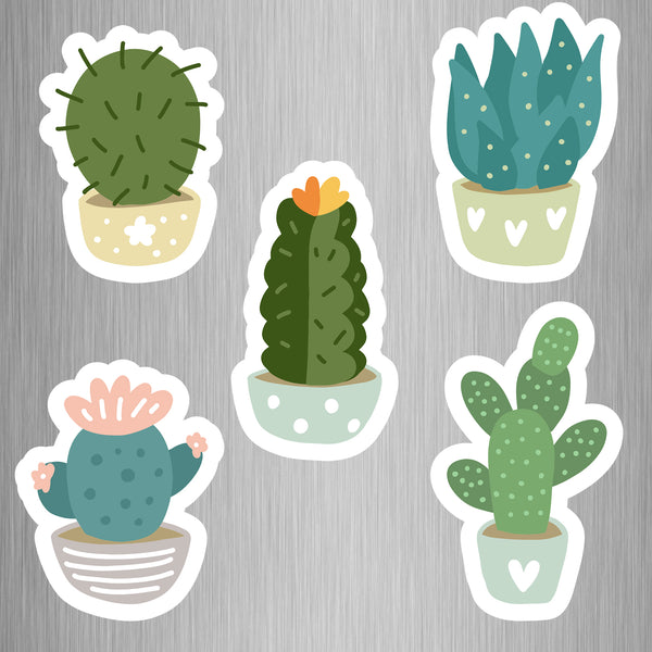 Cute Cactus Fridge Magnets - (5 PER PACK)