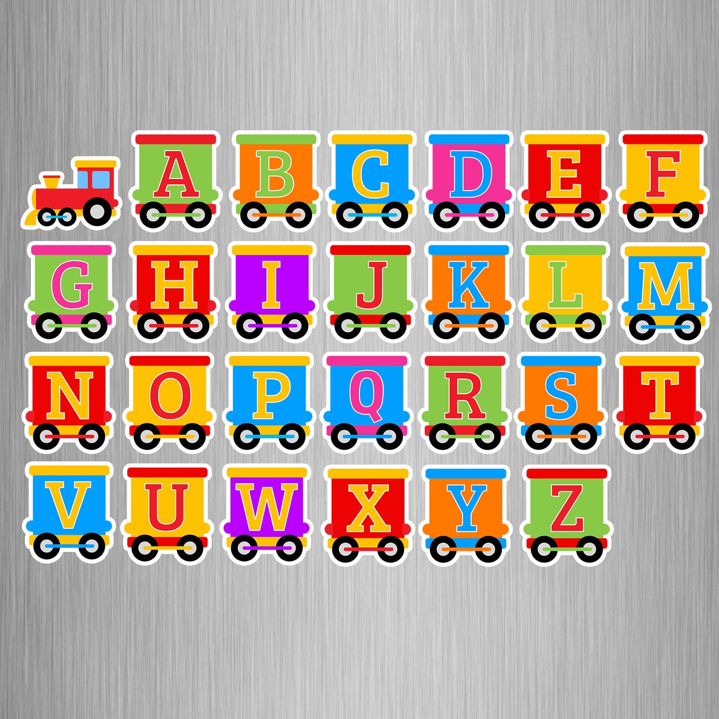 Alphabet Train Photo Fridge Magnets - (27 PER PACK)