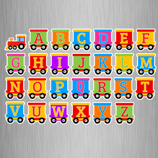 Alphabet Train Photo Fridge Magnets - (27 PER PACK)