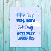 Set of 1 Little Boys, Play hard... Canvas & More 