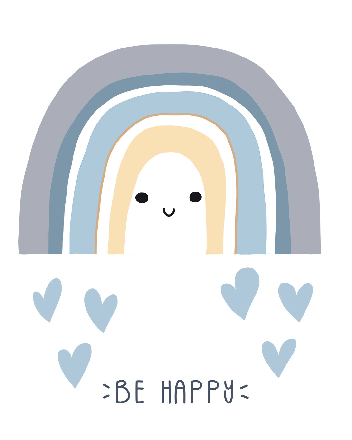 Girls: Set of 3 - Rainbow - Be love - Be Happy - Be Kind Canvas & More 