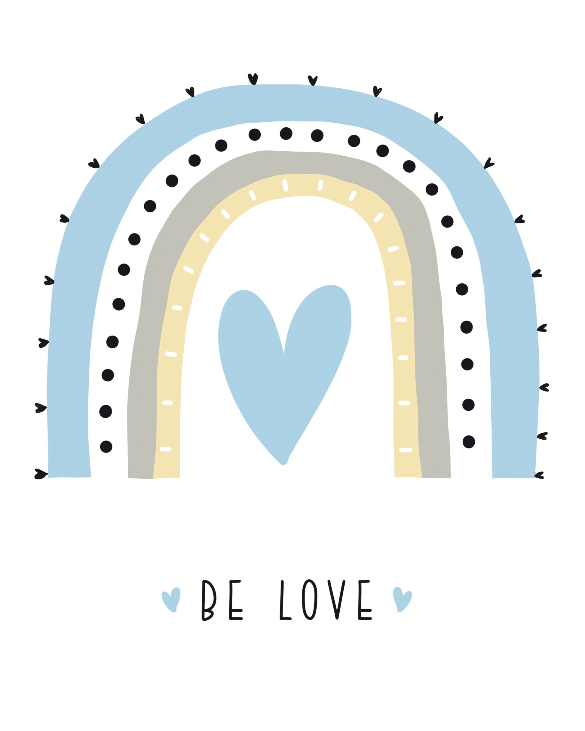 Girls: Set of 3 - Rainbow - Be love - Be Happy - Be Kind Canvas & More 