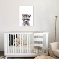 Unisex: Set of 1 - Watercolor Racoon Canvas & More 