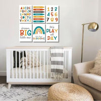 Unisex: Set of 3 - ABC Let's play all Day Canvas & More 
