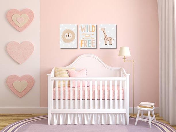 Set of 3 Girls Wild and Free Canvas & More 