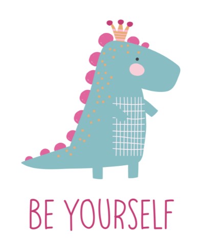 Girls: Set of 3 - Dino Girl Plain