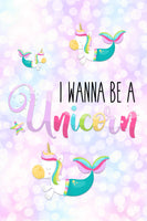 Girls: Set of 1 - I wanna be a Unicorn Mermaid Canvas & More 