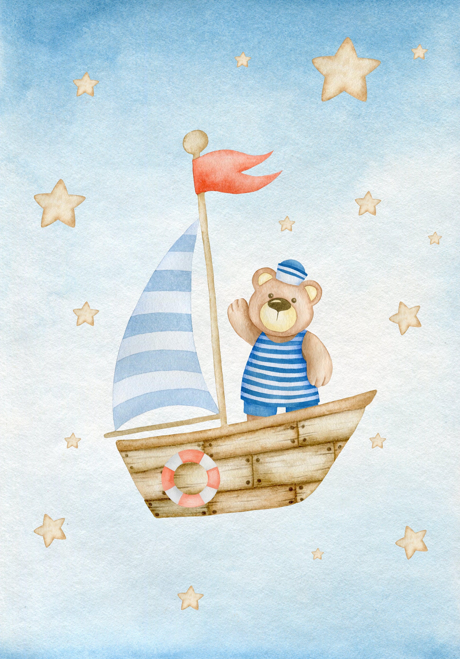 Boys: Set of 3 - Dream Big Sailor Bear Canvas & More 