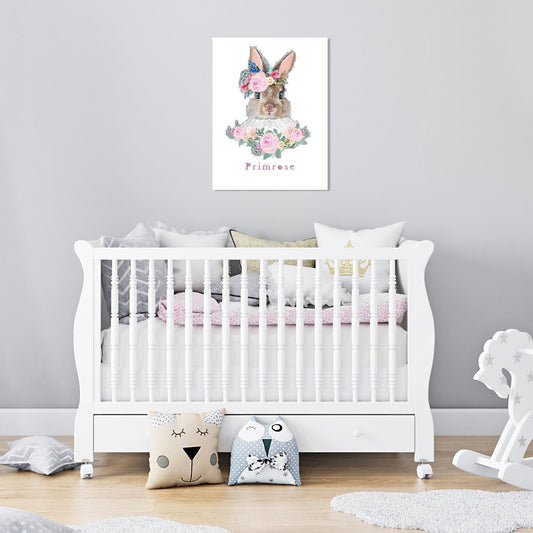 Girls:  Set of 1 - Watercolor flower Bunny (2)