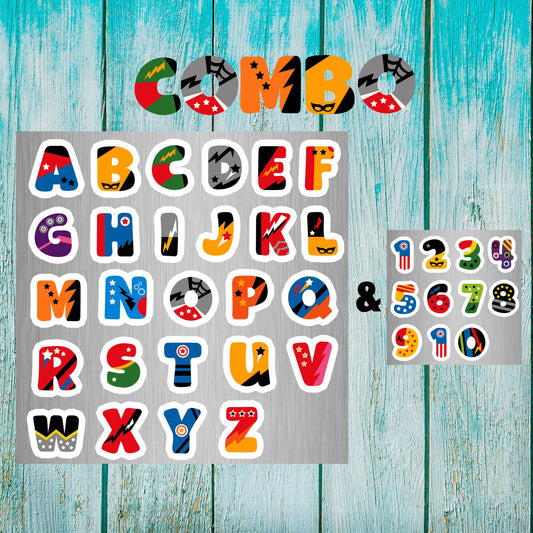 Super Hero Alphabet and Numbers Combo Fridge Magnets - (37 PER PACK)
