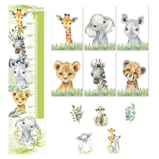 Animal Safari Decals and Height Charts