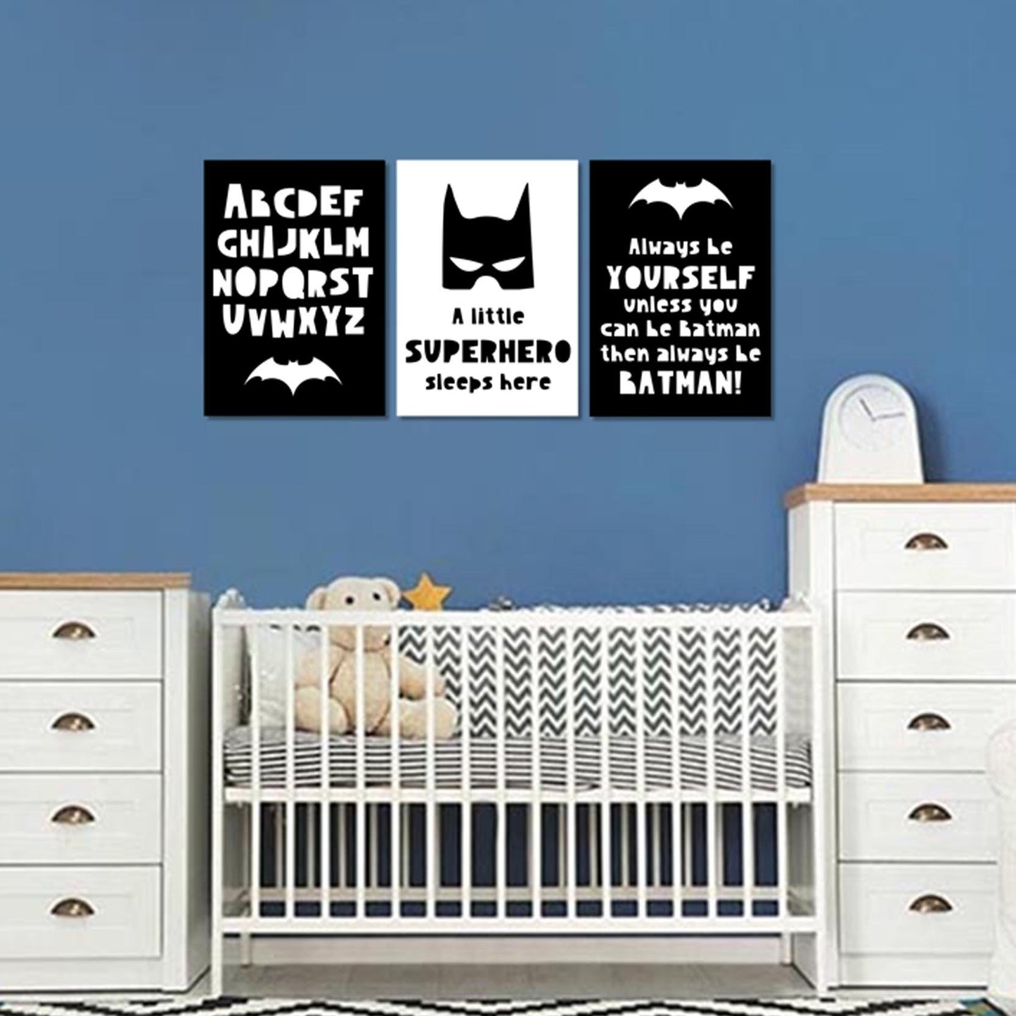 Boys: Set of 3 - A little Superhero sleeps here Canvas & More 