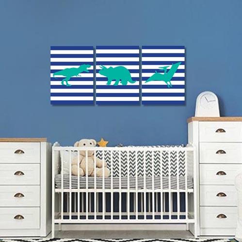 Boys: Set of 3 - Dino Shadow (1) Canvas & More 