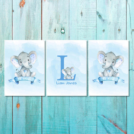 Set of 3 Boys Blue Baby Ellie Canvas & More 